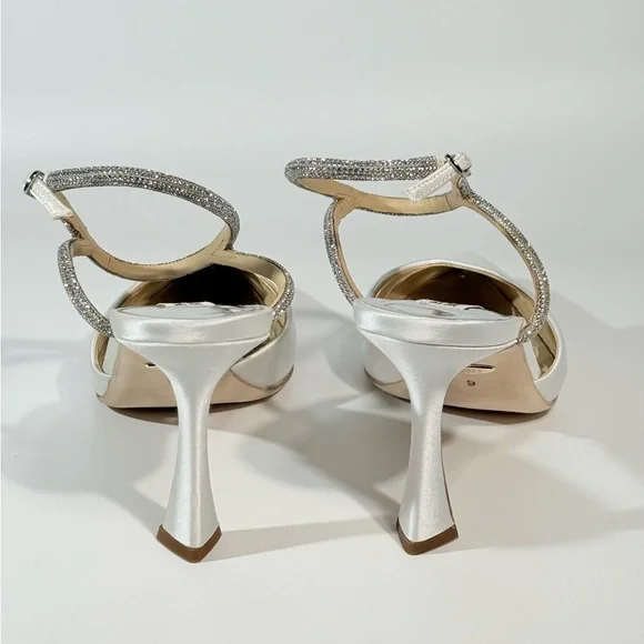 Badgley Mischka Silver and Cream Heels - Picture 3 of 7